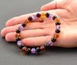 Amber Healing Bracelet Made of Baltic Amber and Amethyst