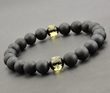 Men's Amber Bracelet Made of Matte Black and Faceted Amber. Unisex.