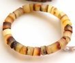 Men's Amber Bracelet Made of Raw Light Colors Raw Amber