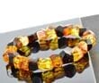 Faceted Men's Amber Bracelet Made of Three Colors Faceted Amber