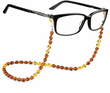 Amber Cord For Glasses Made of Cognac, Lemon Amber. Unisex.