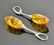 Amber Drop Dangle Earrings Made of Honey Baltic Amber