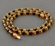 Men's Amber Necklace Made of Black and Honey Amber