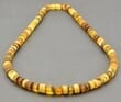 Raw Men's Amber Healing Necklace Made of Tube Shape Amber