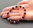 Amber Healing Bracelet Made of Baltic Amber and Amethyst