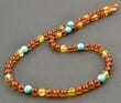 TWO Matching Amber Necklaces for Mom and Child, Amber and Turquoise