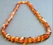 SPARKLING Amber Necklace Made of Faceted Cognac Color Amber