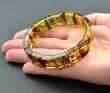 Bangle Style Baltic Amber Bracelet Made of Light Greenish Amber
