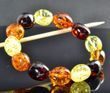  Amber Bracelet Made of Golden Cognac Cherry Color Baltic Amber