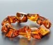 Amber Bracelet Made of Natural Shape Cognac Color Amber Rocks