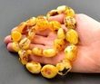 Amber Necklace Made of Free Form Baltic Amber Beads 