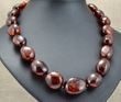 Cherry Amber Necklace Made of Large Oval Amber Beads