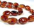 Massive Amber Necklace Made of Large Oval Cognac Baltic Amber 