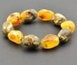 Amber Bracelet Made of Natural Shape Multicolor Amber Rocks