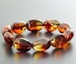 Amber Bracelet Made of Colorful Amber Beads