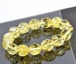 Golden Amber Bracelet Made of Golden Color Amber Beads