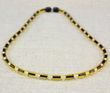 Men's Necklace Made of Tube and Round Lemon Amber Beads
