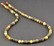Men's Beaded Necklace Made of Matte Rare Colors Baltic Amber