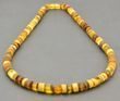 Men's Necklace Made of Raw Light Color Baltic Amber