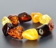 Amber Bracelet Made of Natural Shape Multicolor Amber Rocks