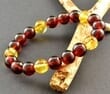 Men's Amber Bracelet Made of Light Cherry and Honey Color Amber