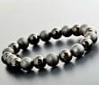 Men's Amber Bracelet Made of Black Matte and Polished Amber  