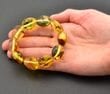 Clear Lemon Amber Bracelet Made of Large Amber Beads