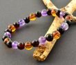 Amber Healing Bracelet Made of Baltic Amber and Amethyst
