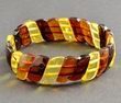 Bangle Style Amber Bracelet Made of Multicolor Baltic Amber