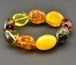 Amber Bracelet Made of Large Olive Shape Baltic Amber Beads