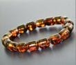 Men's Amber Bracelet Made of Barrel Shaped Amber Beads