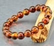 Men's Amber Bracelet Made of Cognac Color Amber