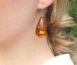 Large Amber Earrings Made of Precious Baltic Amber