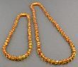 2 Matching Cognac Amber Necklaces for Mom and Child