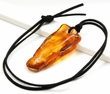 Large Amber Amulet Pendant On Black Cord - SOLD OUT