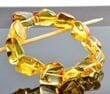 Amber Bracelet Made of Natural Shape Honey Color Amber Rocks