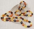 2 Matching Multicolor Amber Necklaces for Mom and Child