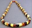 Amber Necklace Made of Faceted Butterscotch, Cherry, Cognac, Lemon Amber
