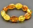 Amber Bracelet Made of Golden and Cognac Large Amber Beads