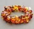 Amber Bracelet Made of Freeform Cognac Amber Rocks