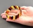 Bangle Style Amber Bracelet Made of Three Colors Amber 