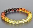 Rainbow Amber Healing Bracelet Made of Baroque Amber Beads