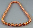 Amber Necklace Made of Oval Shape Cognac Amber