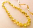 Golden Amber Necklace Made of Golden Color Baltic Amber