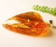 Amber Heart Pendant Made of Light Cognac Baltic Amber