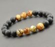 Bead Bracelet For Men Made of Matte and Polished Amazing Amber 