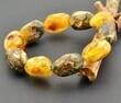 Amber Bracelet Made of Natural Shape Multicolor Amber Rocks