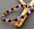 Amber Healing Bracelet Made of Baltic Amber and Amethyst