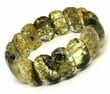 Large Amber Bracelet Made of Green Color Amber