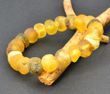 Mens Amber Healing Bracelet Made of Raw Larger Amber Beads